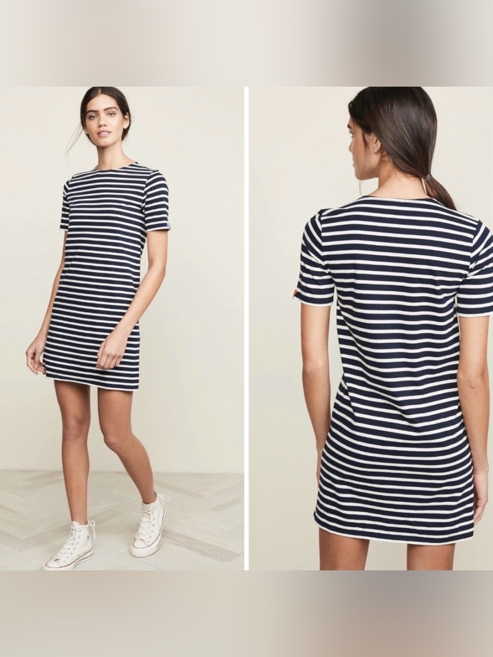 Kule theTee Dress - Navy and White, size small
